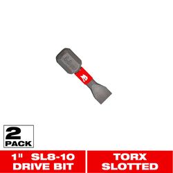 Diablo Slotted SL8-10 X 1 in. L Driver Bit Black Oxide 2 pk