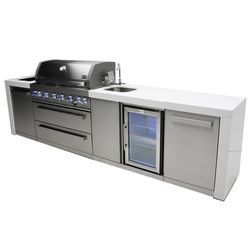 Mont Alpi MAi805-DBEV 6 Burner Natural Gas/Propane Grill Black/Silver