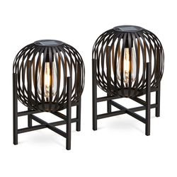 Glitzhome Black Edison Solar Lantern