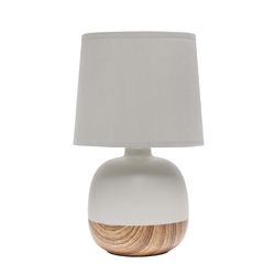 Simple Designs 12 in. Gray/Light Brown Table Lamp