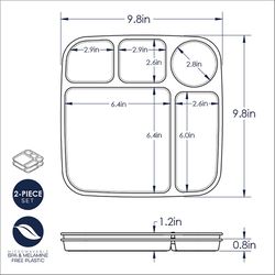 Nordic Ware White Plastic Tray Divided Plate 2 pk
