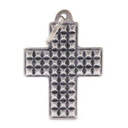 MyFamily Bronx Gray Studs Cross Metal Dog Pet Tags X-Large