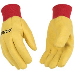 Kinco Men's Indoor/Outdoor Knit Wrist Chore Gloves Red/Yellow L 1 pair