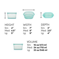 Zip Top Teal Food Storage Container Set 1 pk