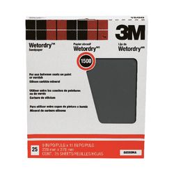 3M 11 in. L X 9 in. W 1500 Grit Silicon Carbide Sandpaper 25 pk