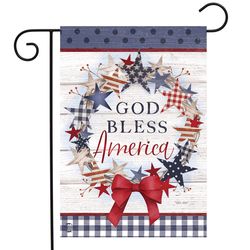 Briarwood Lane American Wreath Garden Flag