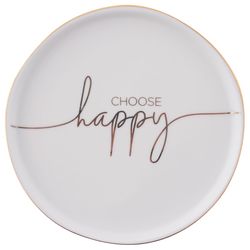 Karma Sentiment .5 in. H X 5 in. L Multicolored Ceramic Trinket Tray