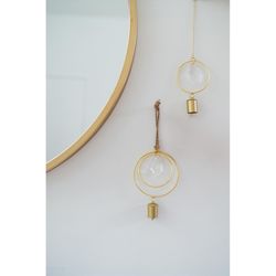 Matr Boomie Gold Glass/Metal 0.25 in. H X 4 in. L X 4 in. W Two Circle Crystal Suncatcher
