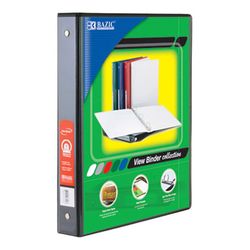 Bazic Products 1 in. W X 10 in. L 3-Ring Black View Binder