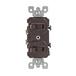 Leviton 15 amps Single Pole Toggle Switch Brown 1 pk