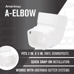 Amerimax 4.25 in. H X 3.25 in. W X 4.25 in. L White Vinyl K Gutter Elbow
