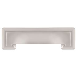 Hickory Hardware Studio Contemporary Oblong Cabinet Pull Cup 3 in. & 3-3/4 in. Stainless Steel 1 pk