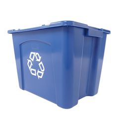 Rubbermaid 14 gal Blue Plastic Recycling Bin