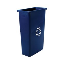 Rubbermaid Slim Jim 23 gal Blue Resin Recycling Bin