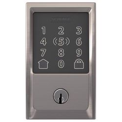 Schlage Encode Plus Satin Nickel Metal Wi-Fi Deadbolt with Century Trim