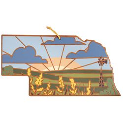 Totally Bamboo 18 in. L X 9 in. W X 1 in. Bamboo Nebraska Serving & Cutting Board 1 pk