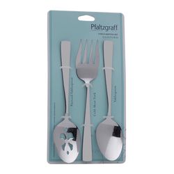 Pfaltzgraff Silver Stainless Steel serving set Fork and Spoon 3 pc