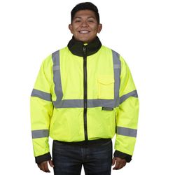 Cordova Reptyle L Long Sleeve Men's Hooded Safety Jacket Lime Green