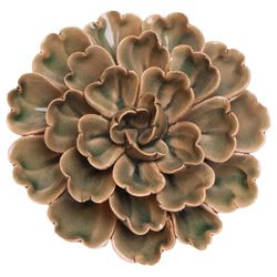 Chive Japan 1.6 in. H X 3.5 in. L Glazed Olive Ceramic Petunia Wall Flower