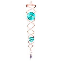 Spinfinity Designs Multi-color Stainless Steel 13.62 in. Copper/Aqua Twister Outdoor Spinner