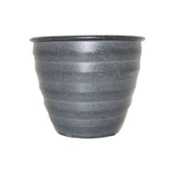 Robert Allen Woodsdale Ironstone 6 in. D Metal Planter Charcoal