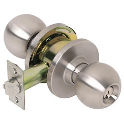 Tell Empire Satin Stainless Steel Storeroom Door Knob 1-3/4 in.