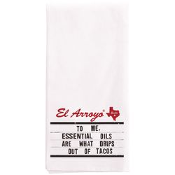 EL Arroyo White Cotton Essential Oils Tea Towel 1 pk