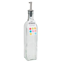 Trudeau Glass/Stainless Steel Oil or Vinegar bottle 16.75 oz