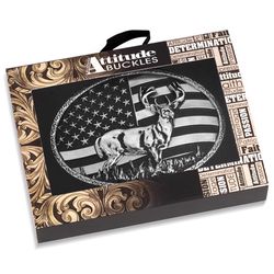 Montana Silversmiths Hunters Stars and Stripes Attitude Belt Buckle