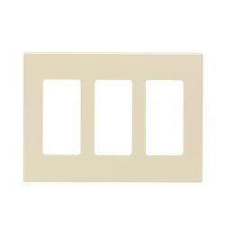 Leviton Decora Plus Light Almond 3 gang Polycarbonate Decorator Screwless Wall Plate 1 pk