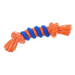 Boss Pet Infinity For Dog Orange TPR Rope Bone Tug Toy Small 1 pk