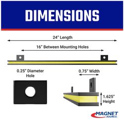 Magnet Source 24 in. L X 1 in. W Black Tool Holder 20 lb. pull 1 pc