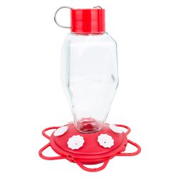 Backyard Essentials Hummingbird 10 oz Glass/Plastic Bottle Nectar Bird Feeder 6 ports