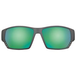 Flying Fisherman Drop Sunglasses Unisex Matte Gray Frame Amber Green Mirror Lens Polarized