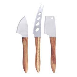 Swissmar Brown/Silver Stainless Steel/Wood Cheese Knife Set