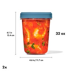 OXO Good Grips 32 oz Blue/Clear Food Storage Container Set 2 pk
