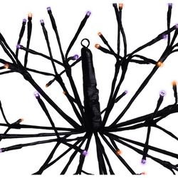 Celebrations Orange/Purple 16 in. LED Prelit Shimmering Sphere 3D Halloween Decor