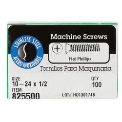 HILLMAN No. 10-24 Ga. X 1/2 in. L Phillips Flat Head Steel Machine Screws 100 pk