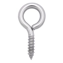 Hampton 3/8 in. D X 2-7/8 in. L Polished Stainless Steel Screw Eye 250 lb. cap. 1 pk