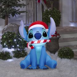 Gemmy Stitch with Santa Hat 3 ft. Inflatable