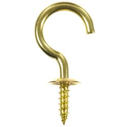 Ace Small Bright Brass Brass 1.875 in. L Cup Hook 30 lb 40 pk