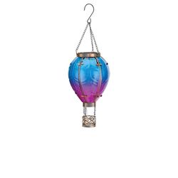 Regal Art & Gift Blue/Pink Glass/Metal 15 in. H X 5 in. L X 5 in. W Hot Air Balloon Lantern