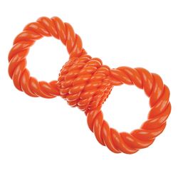 Boss Pet Infinity For Dog Orange TPR Figure Eight Rope Dog Toy 1 pk