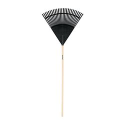 Truper Tru-Tough 66.5 in. 26 Tine Poly Leaf Rake Wood Handle