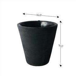 Algreen 16.5 in. H X 16 in. W X 16 in. D Plastic Olympus Planter Black