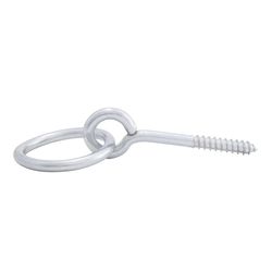 Hampton Large Zinc-Plated Silver Steel 3-5/8 in. L Rings w/Screw Eyes 350 lb 1 pk