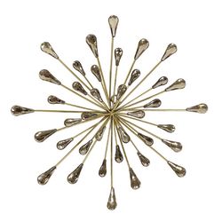 Tripar 12.5 in. H X 12.5 in. L Gold Metal Wall Art