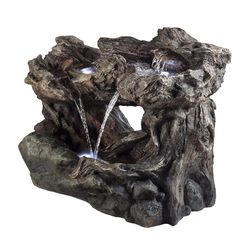 Alpine Polyresin Assorted 30 in. H Rainforest Fountain with LED Light