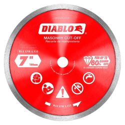 Diablo 7 in. D X 5/8 in. X .063 in. thick Diamond Masonry Cut-Off Disc 1 pk