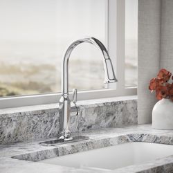 Kohler Ackley One Handle Polished Chrome Pull-Down Kitchen Faucet